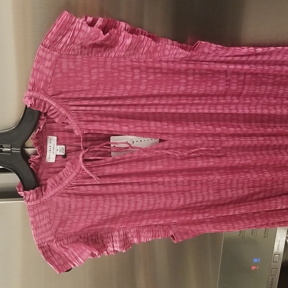 💕CURRENT AIR💕 Maude Pleated Skirt Mini Dress  ~ Raspberry Pink Medium M NWT - Picture 3 of 14